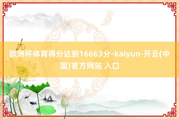 欧洲杯体育得分达到16663分-kaiyun·开云(中国)官方网站 入口