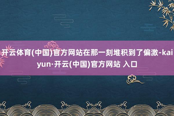 开云体育(中国)官方网站在那一刻堆积到了偏激-kaiyun·开云(中国)官方网站 入口