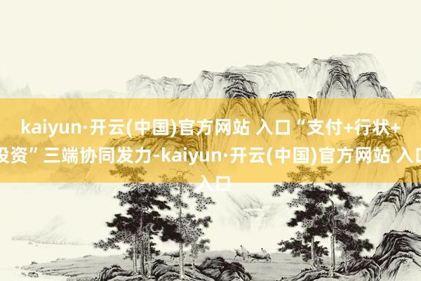 kaiyun·开云(中国)官方网站 入口“支付+行状+投资”三端协同发力-kaiyun·开云(中国)官方网站 入口