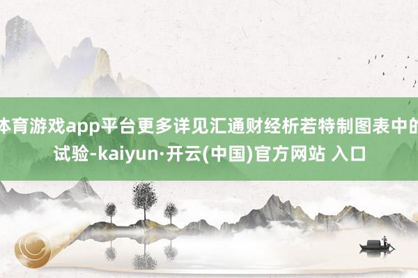 体育游戏app平台更多详见汇通财经析若特制图表中的试验-kaiyun·开云(中国)官方网站 入口