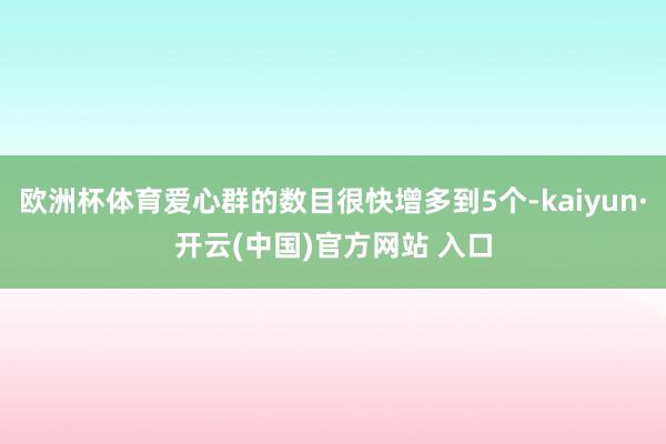 欧洲杯体育爱心群的数目很快增多到5个-kaiyun·开云(中国)官方网站 入口
