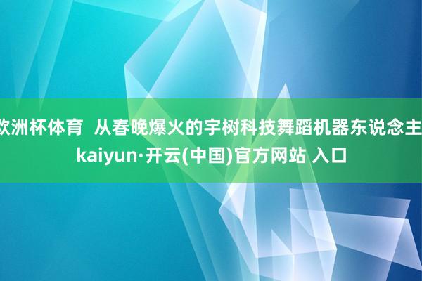 欧洲杯体育  从春晚爆火的宇树科技舞蹈机器东说念主-kaiyun·开云(中国)官方网站 入口