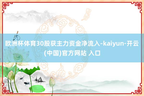 欧洲杯体育30股获主力资金净流入-kaiyun·开云(中国)官方网站 入口