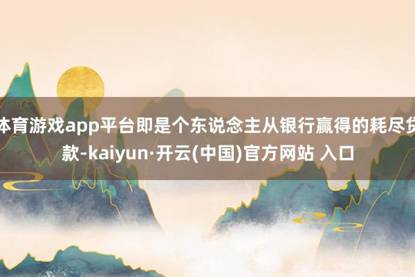 体育游戏app平台即是个东说念主从银行赢得的耗尽贷款-kaiyun·开云(中国)官方网站 入口