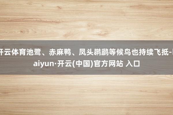 开云体育池鹭、赤麻鸭、凤头䴙䴘等候鸟也持续飞抵-kaiyun·开云(中国)官方网站 入口