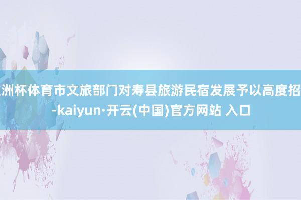 欧洲杯体育市文旅部门对寿县旅游民宿发展予以高度招供-kaiyun·开云(中国)官方网站 入口