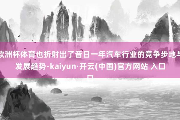 欧洲杯体育也折射出了昔日一年汽车行业的竞争步地与发展趋势-kaiyun·开云(中国)官方网站 入口