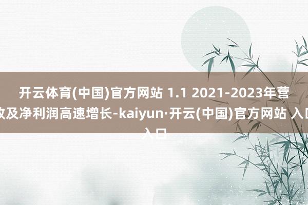 开云体育(中国)官方网站 1.1 2021-2023年营收及净利润高速增长-kaiyun·开云(中国)官方网站 入口