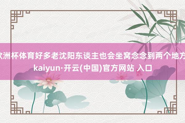 欧洲杯体育好多老沈阳东谈主也会坐窝念念到两个地方-kaiyun·开云(中国)官方网站 入口