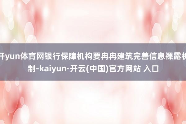 开yun体育网银行保障机构要冉冉建筑完善信息裸露机制-kaiyun·开云(中国)官方网站 入口